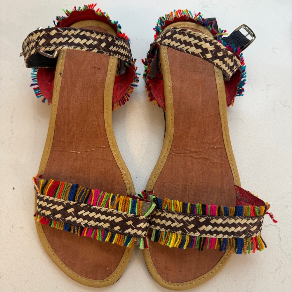 Handmade Colorful Fringe Sandals